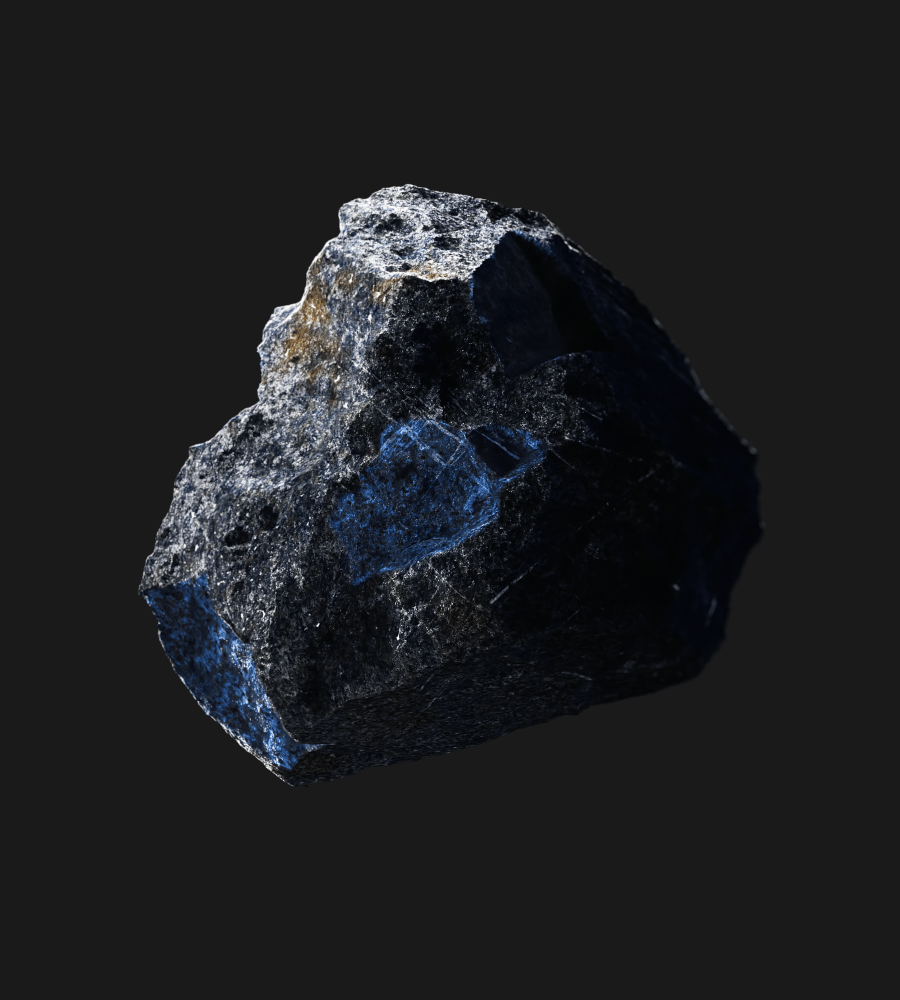 Cobalt shown on a black background