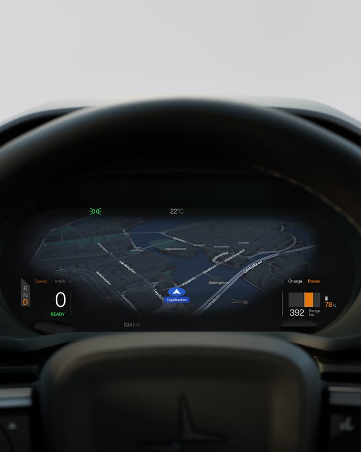 Driver display map view.
