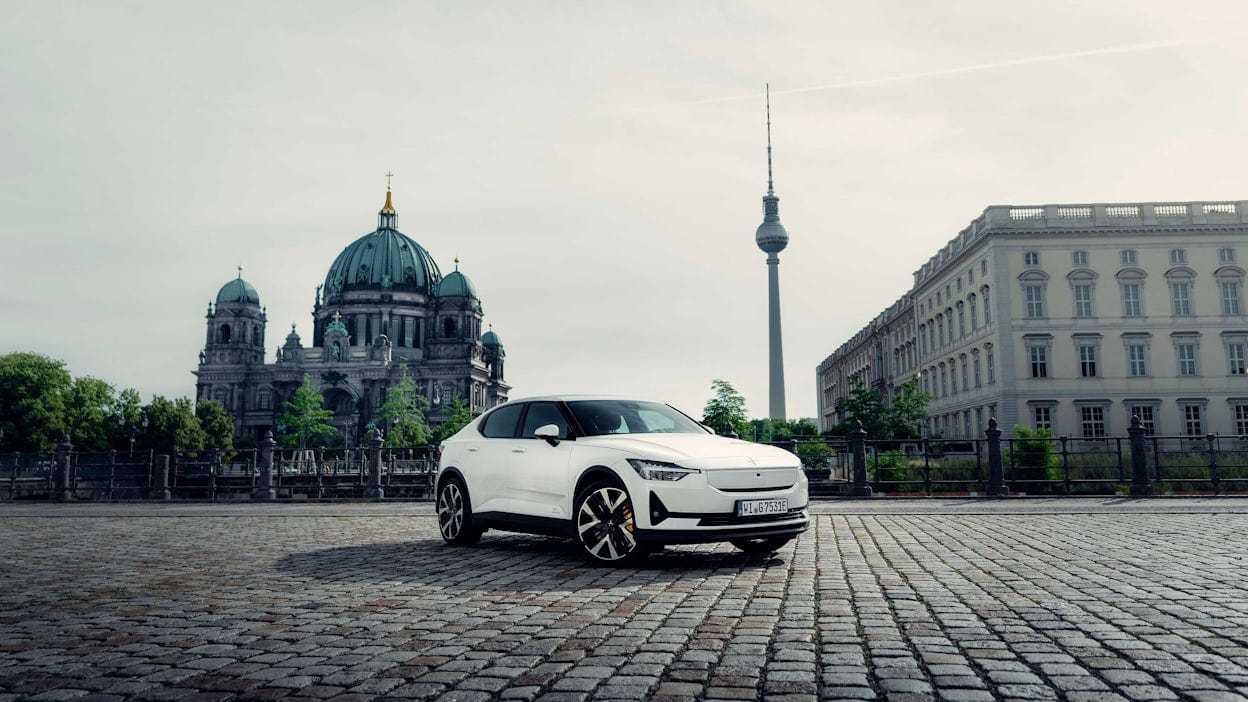 Polestar 2 in a square in Berlin