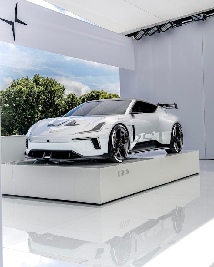 Witte Polestar Concept BST op Goodwood Festival of Speed