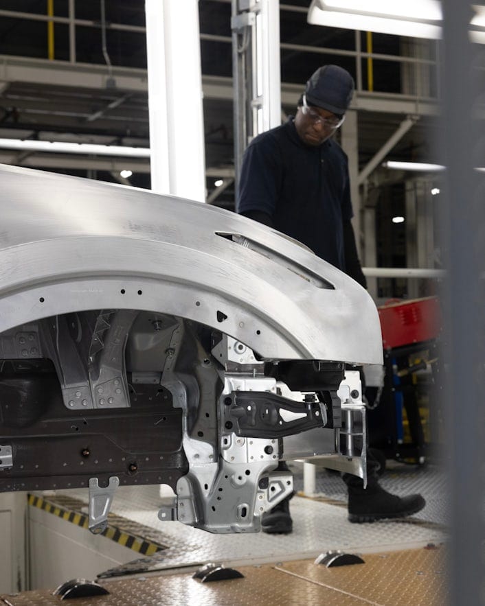 Close-up of production of Polestar 3 in Ridgeville, South Carolina