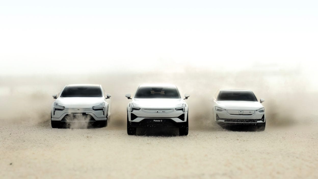 Scale model cars of Polestar 2, Polestar 3 and Polestar 4