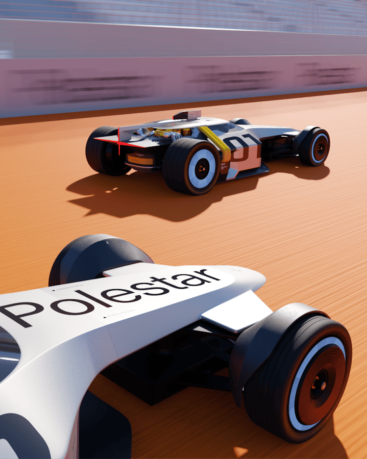 Design contest Polestar Modular Racer on race track